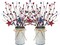 2-Pack Patriotic Floral Berry Stems – Red, White & Blue Artificial Flowers for 4th of July, Independence Day, Memorial Day Table Centerpieces and Home Decor